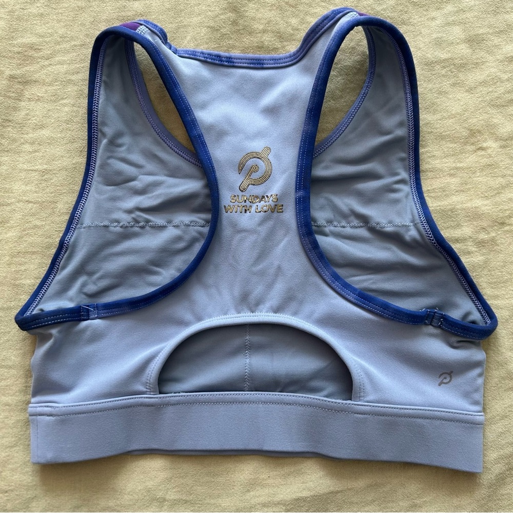 Peloton “Sundays with Love” Blue and Purple Sports Bra - Picture 4 of 5